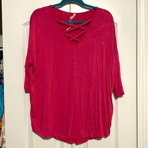 Pink maternity tunic top